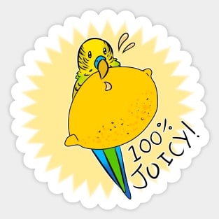 100% Juicy! Budgie certified! Sticker